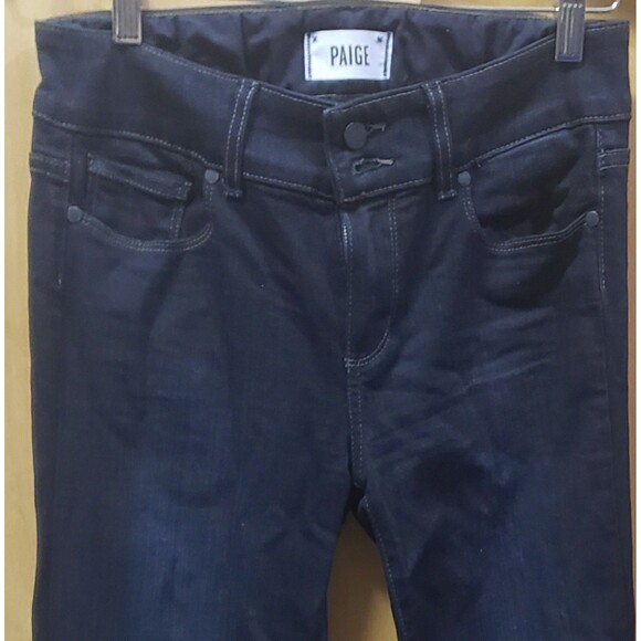 Paige Blue Dark Wash Hidden Hills Petitte Boot Cut JeansSz 28 Inseam 30" HHH - Picture 4 of 7